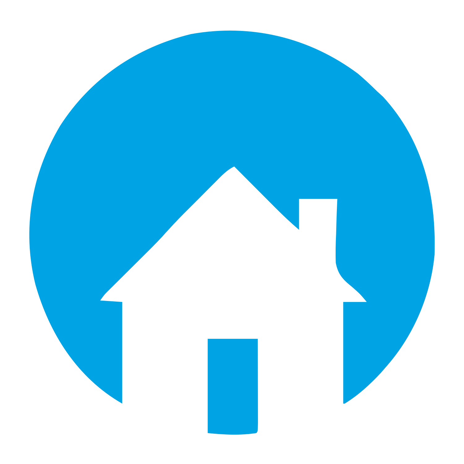 Cottage Circle Negative Space Logo #00a3e4