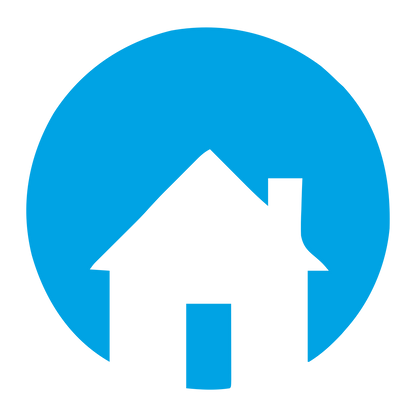 Cottage Circle Negative Space Logo #00a3e4