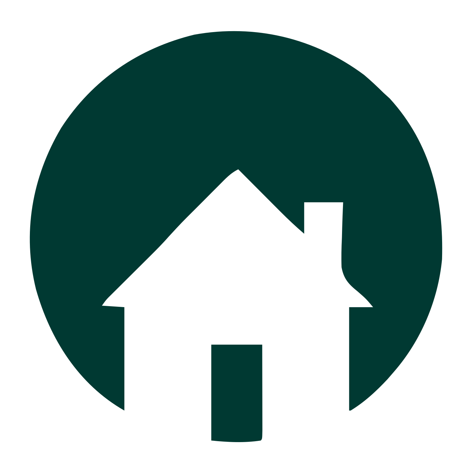 Cottage Circle Negative Space Logo #003932
