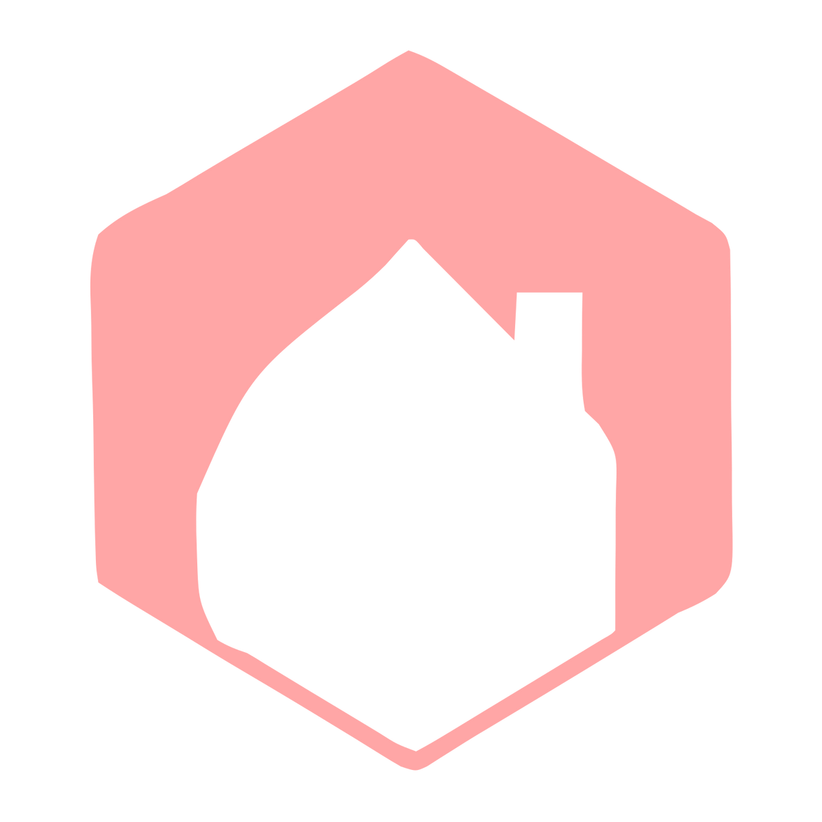 Negative Space House Hexagon Logo #ffa6a6