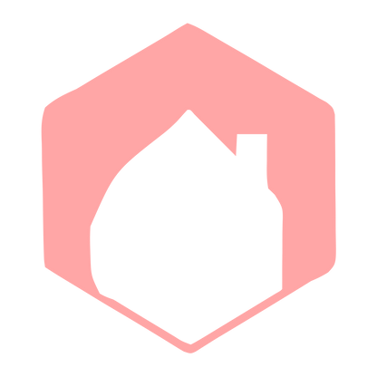 Negative Space House Hexagon Logo #ffa6a6