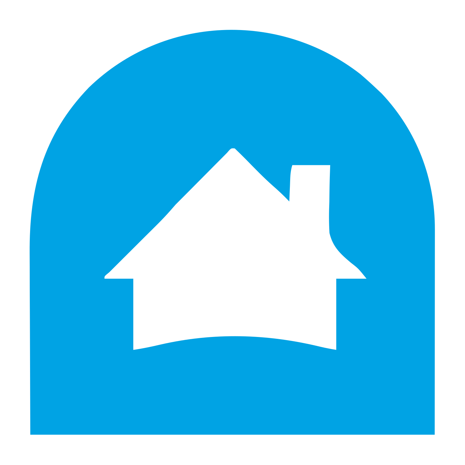 House Arch Negative Space Logo #00a3e4