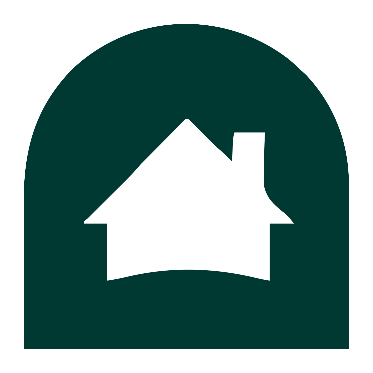 House Arch Negative Space Logo #003932