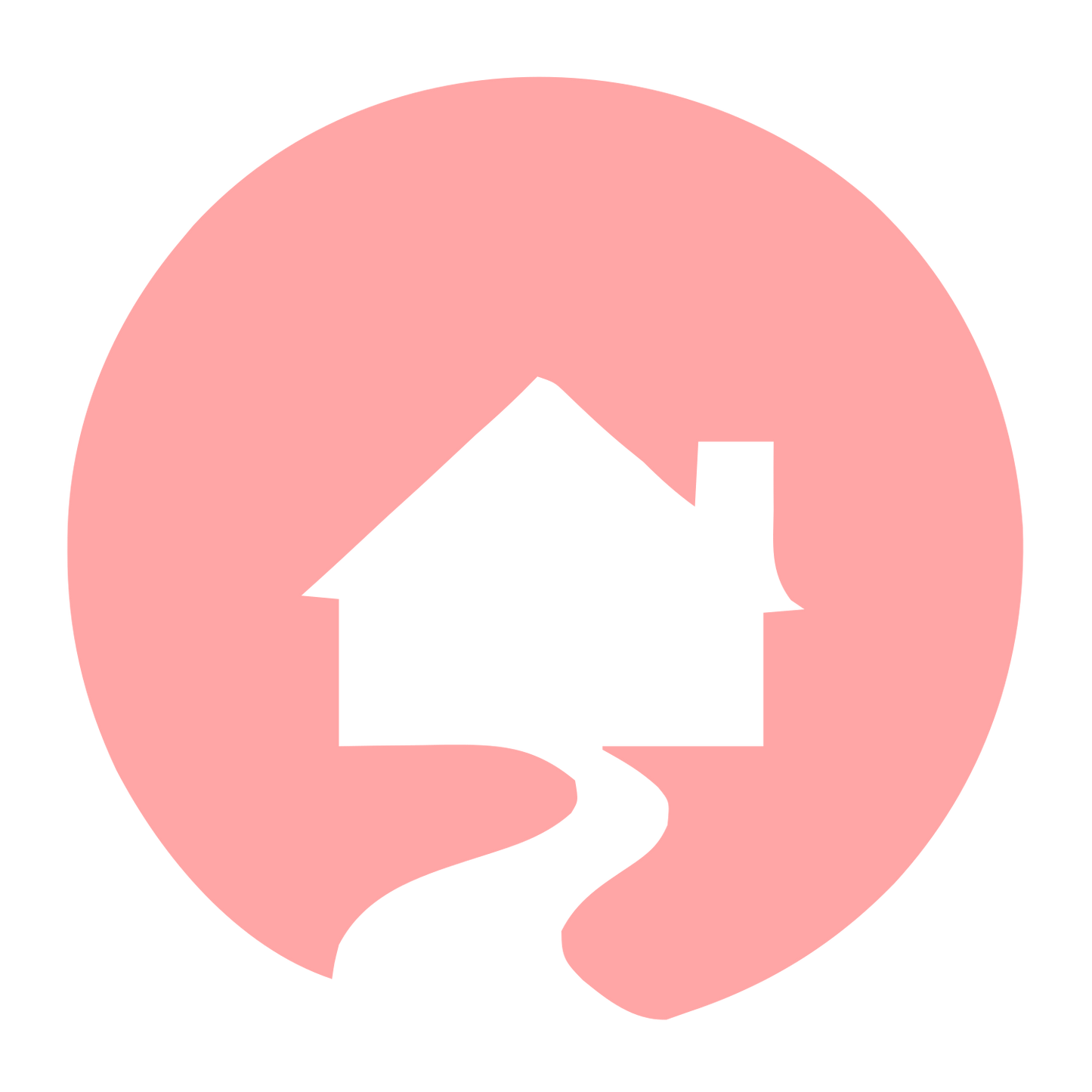 Cottage Circle Negative Space Logo #ffa6a6