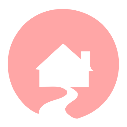 Cottage Circle Negative Space Logo #ffa6a6