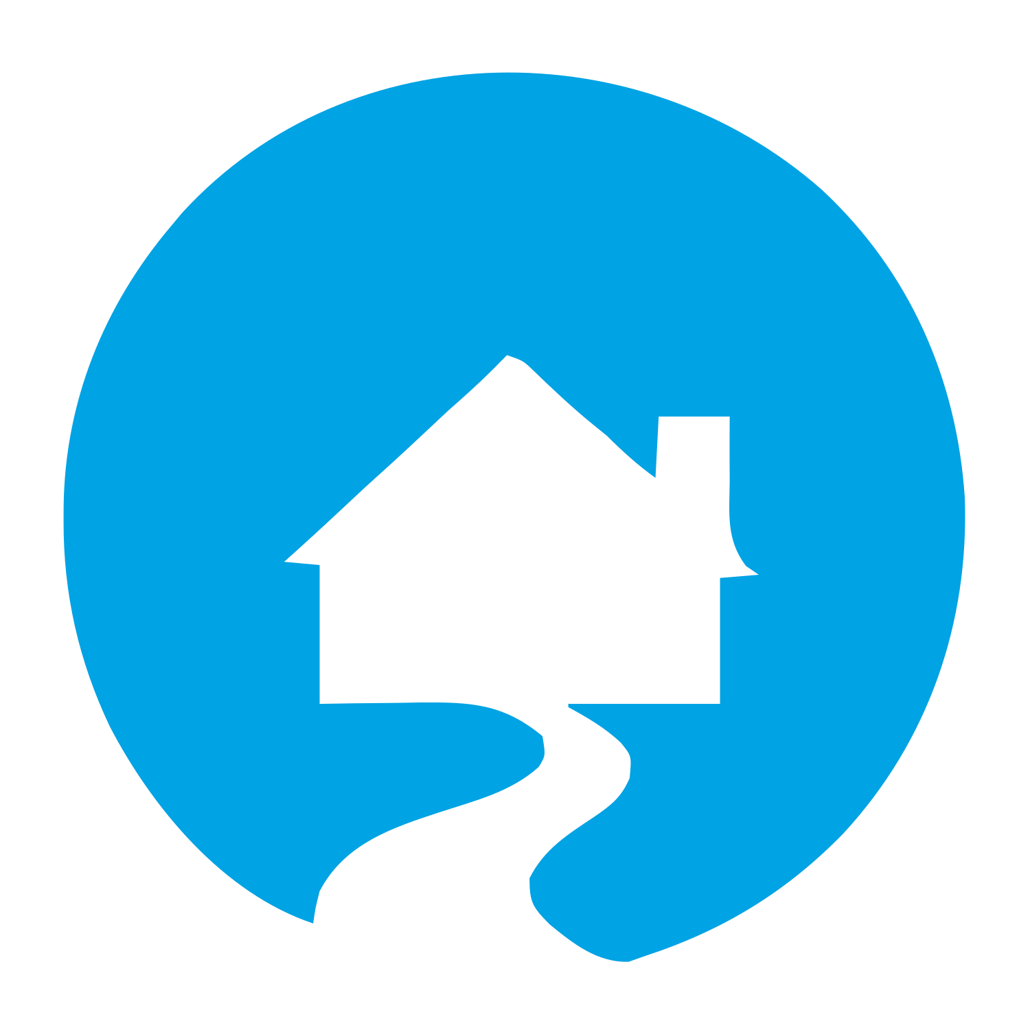 Cottage Circle Negative Space Logo #00a3e4