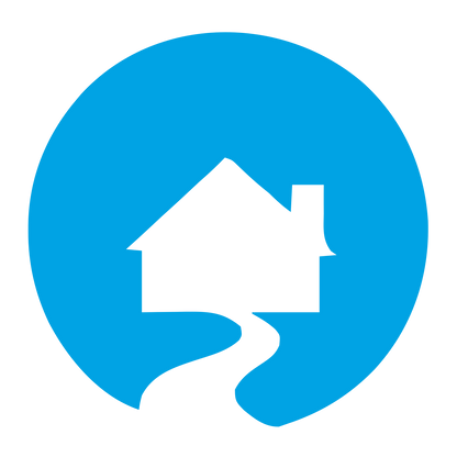 Cottage Circle Negative Space Logo #00a3e4