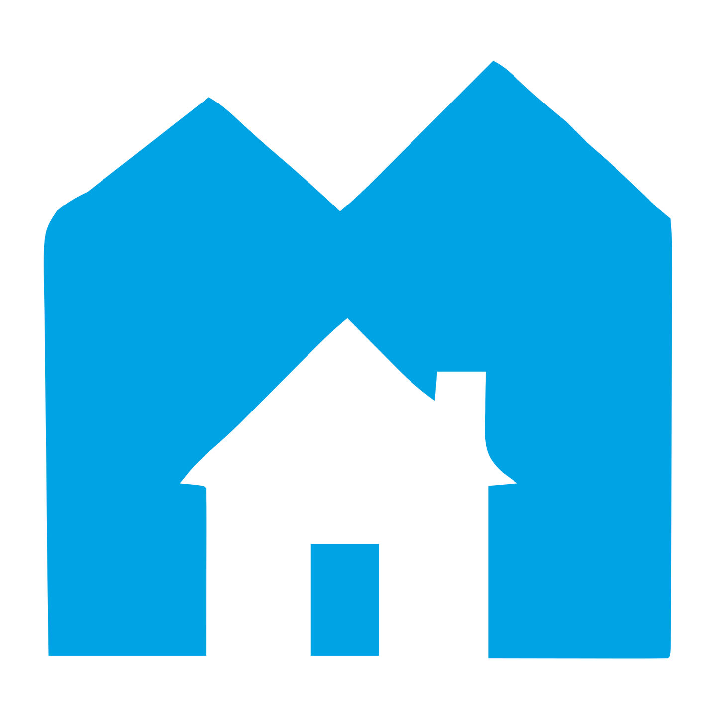 Mountain House Negative Space Logo #00a3e4