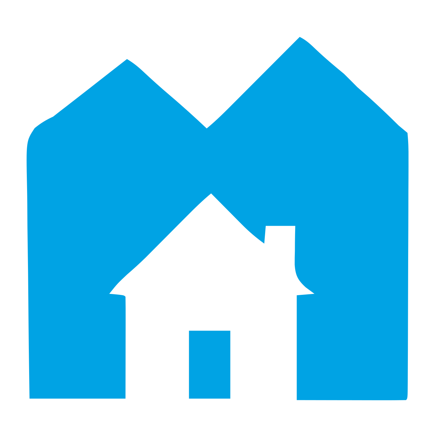 Mountain House Negative Space Logo #00a3e4
