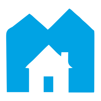 Mountain House Negative Space Logo #00a3e4