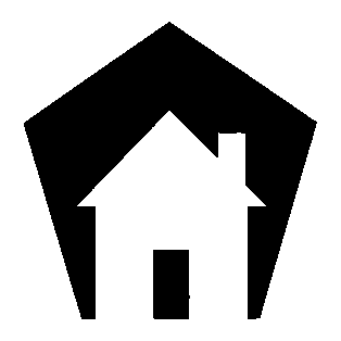 Negative Space Cottage Logo