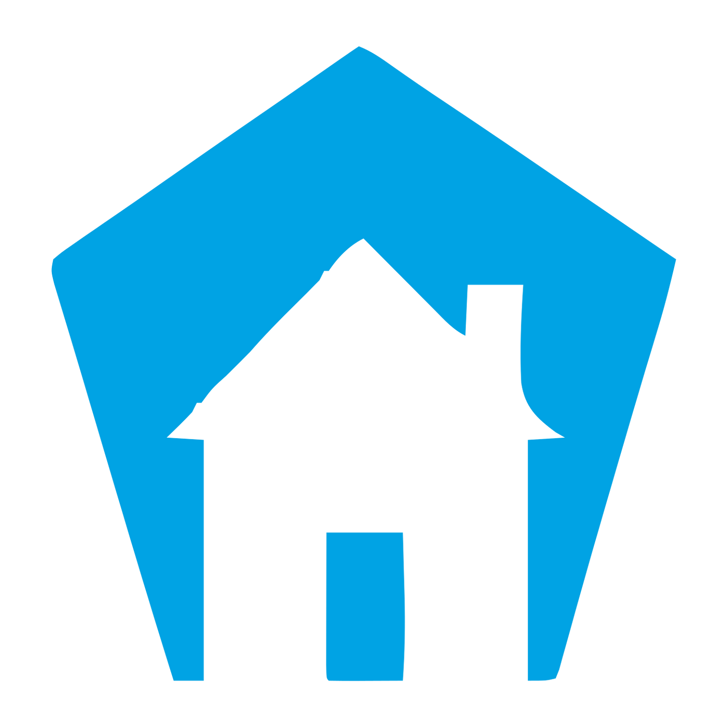 Negative Space Cottage Logo #00a3e4