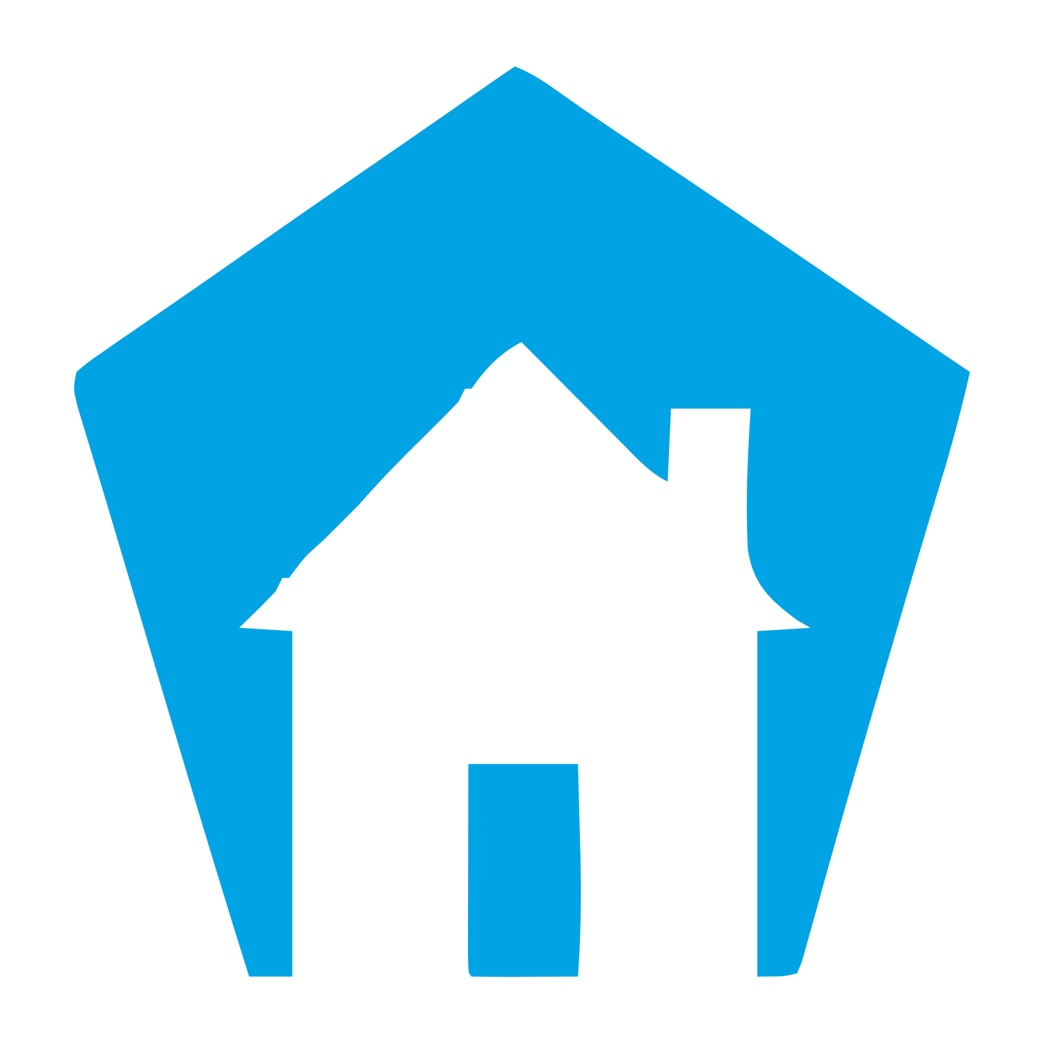 Negative Space Cottage Logo #00a3e4