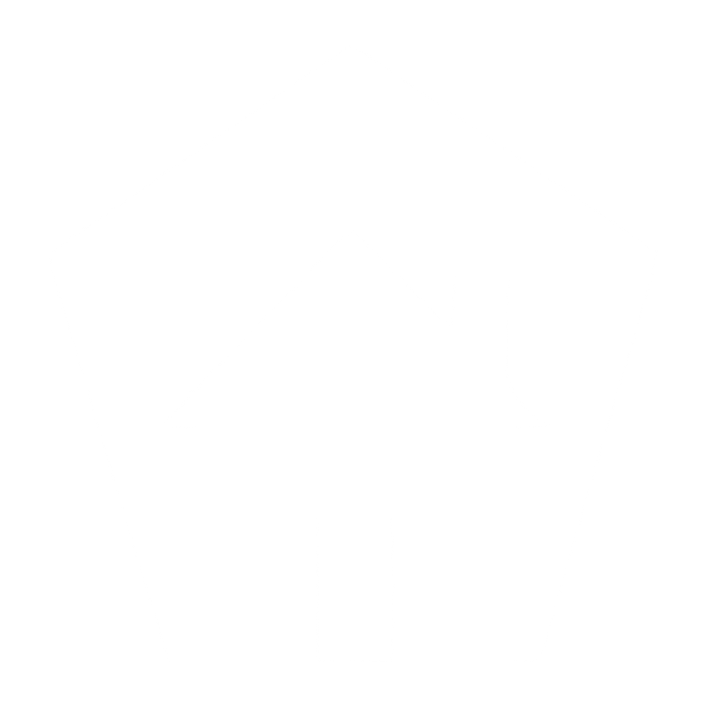Negative Space Cottage Logo #ffffff