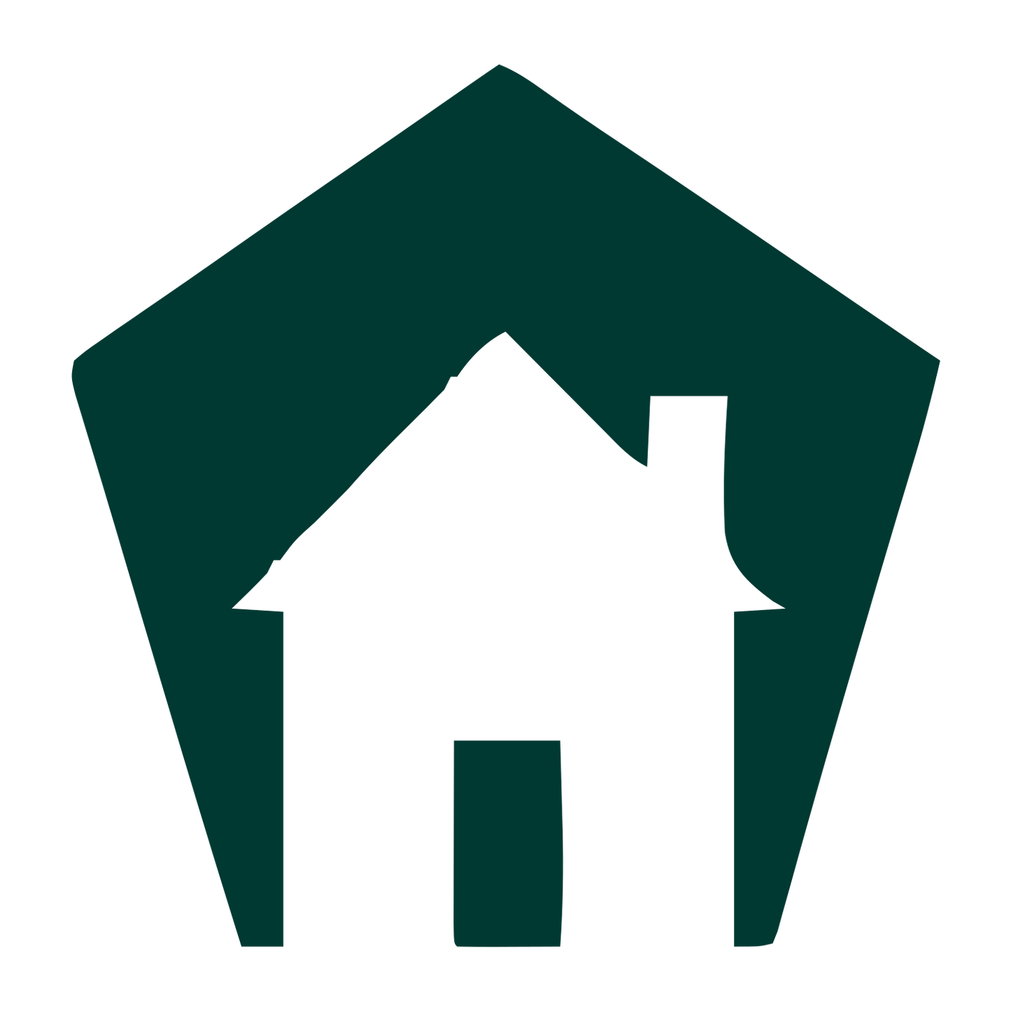 Negative Space Cottage Logo #003932