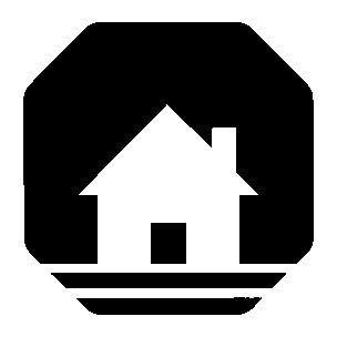 Cottage House Negative Space Logo