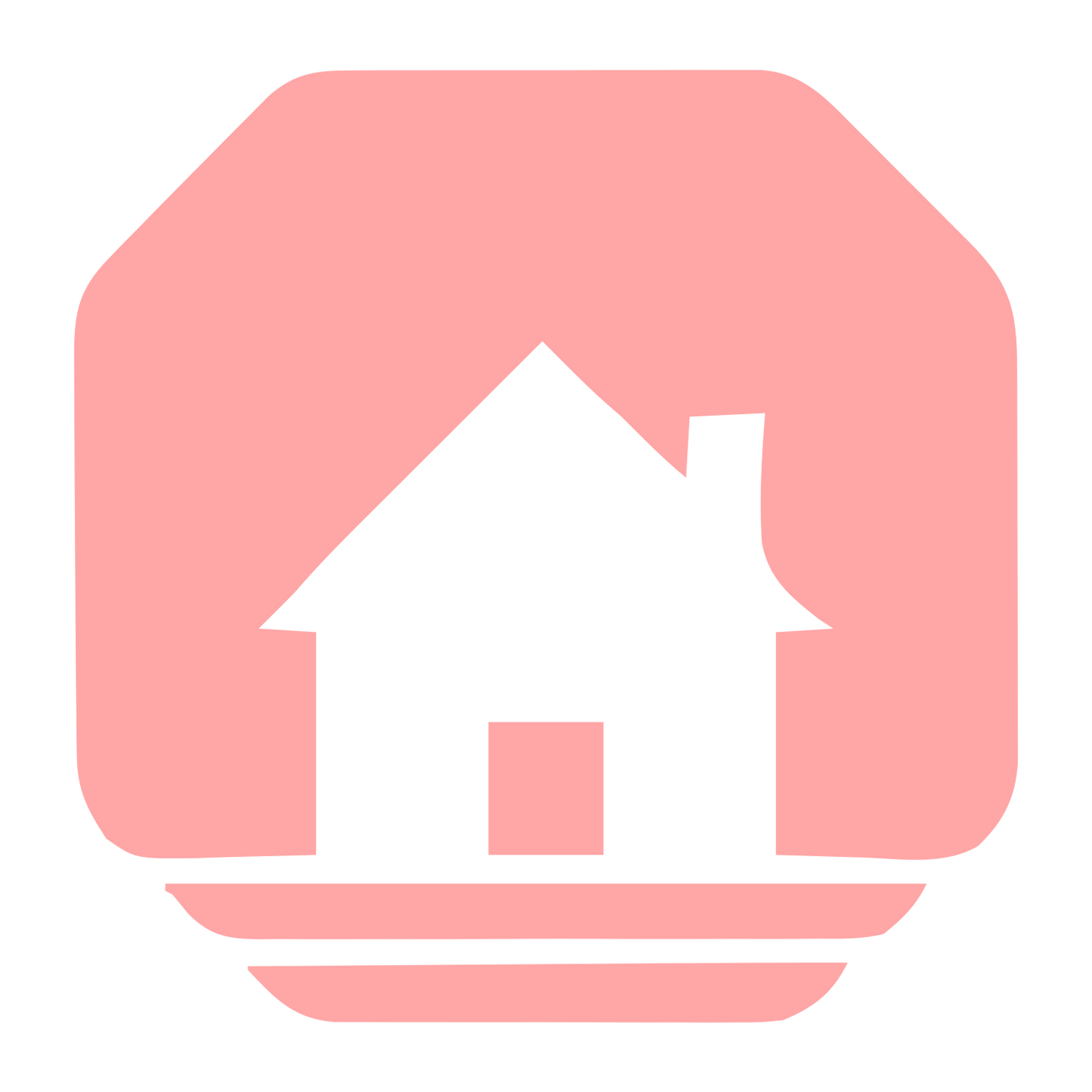 Cottage House Negative Space Logo #ffa6a6