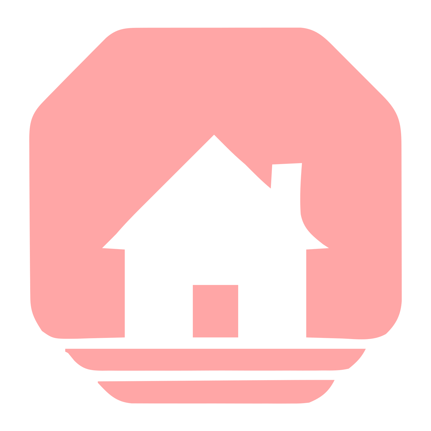 Cottage House Negative Space Logo #ffa6a6