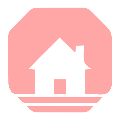 Cottage House Negative Space Logo #ffa6a6