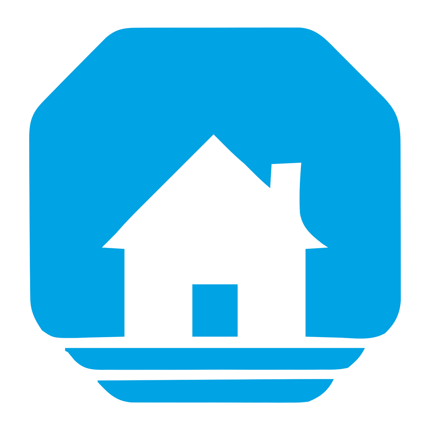 Cottage House Negative Space Logo #00a3e4