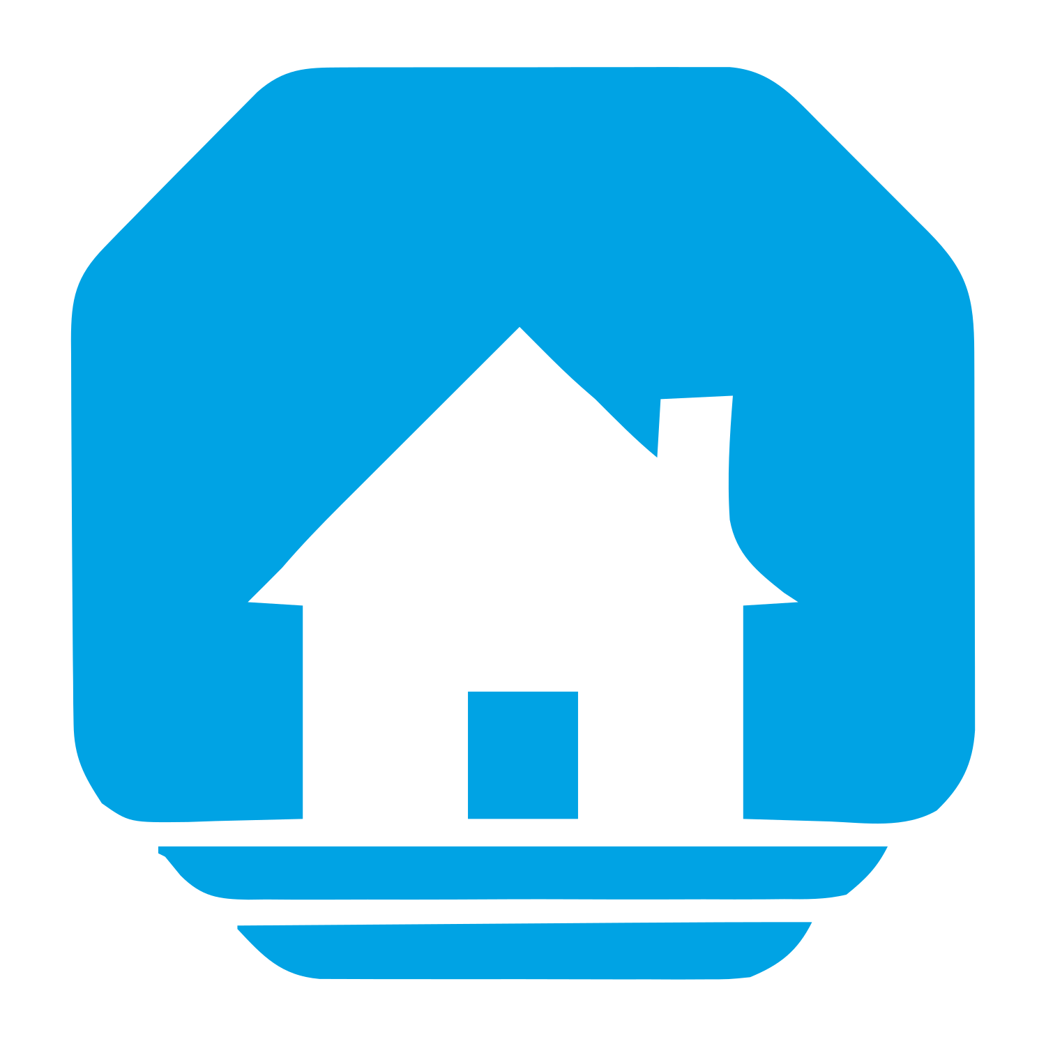 Cottage House Negative Space Logo #00a3e4