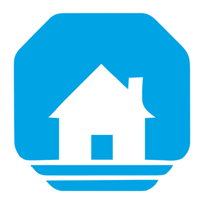 Cottage House Negative Space Logo #00a3e4