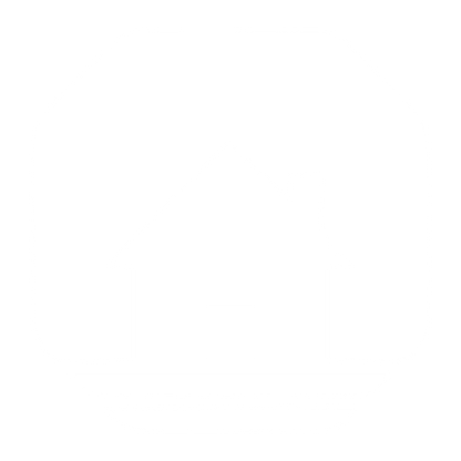 Cottage House Negative Space Logo #ffffff