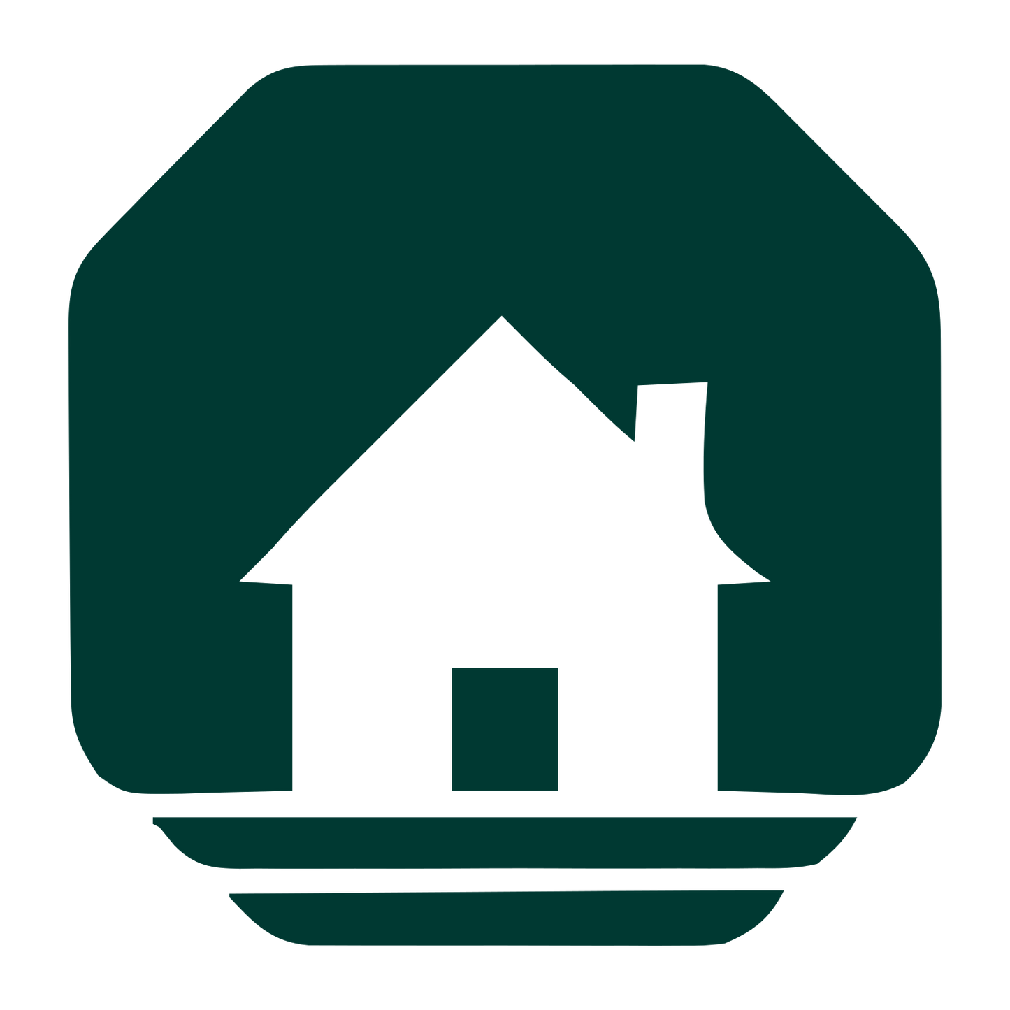 Cottage House Negative Space Logo #003932