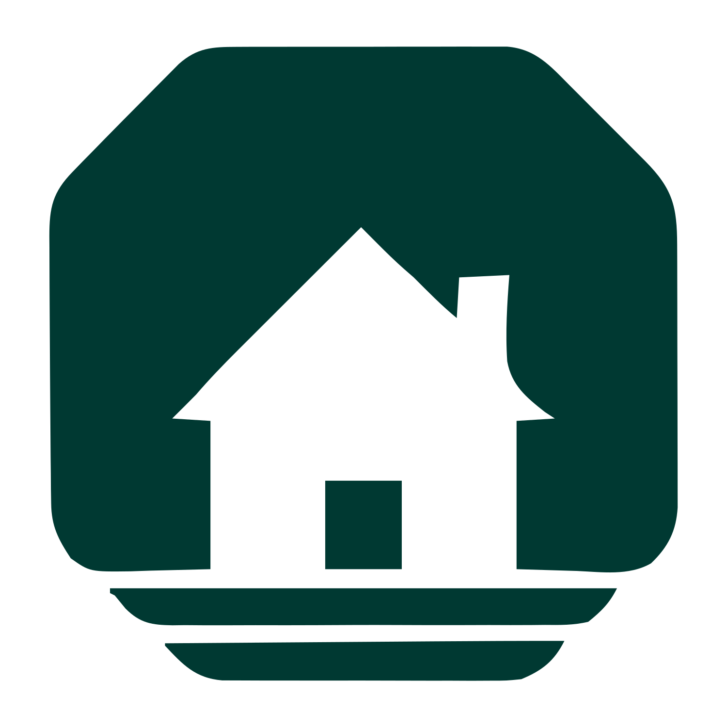 Cottage House Negative Space Logo #003932