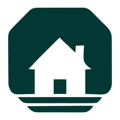 Cottage House Negative Space Logo #003932