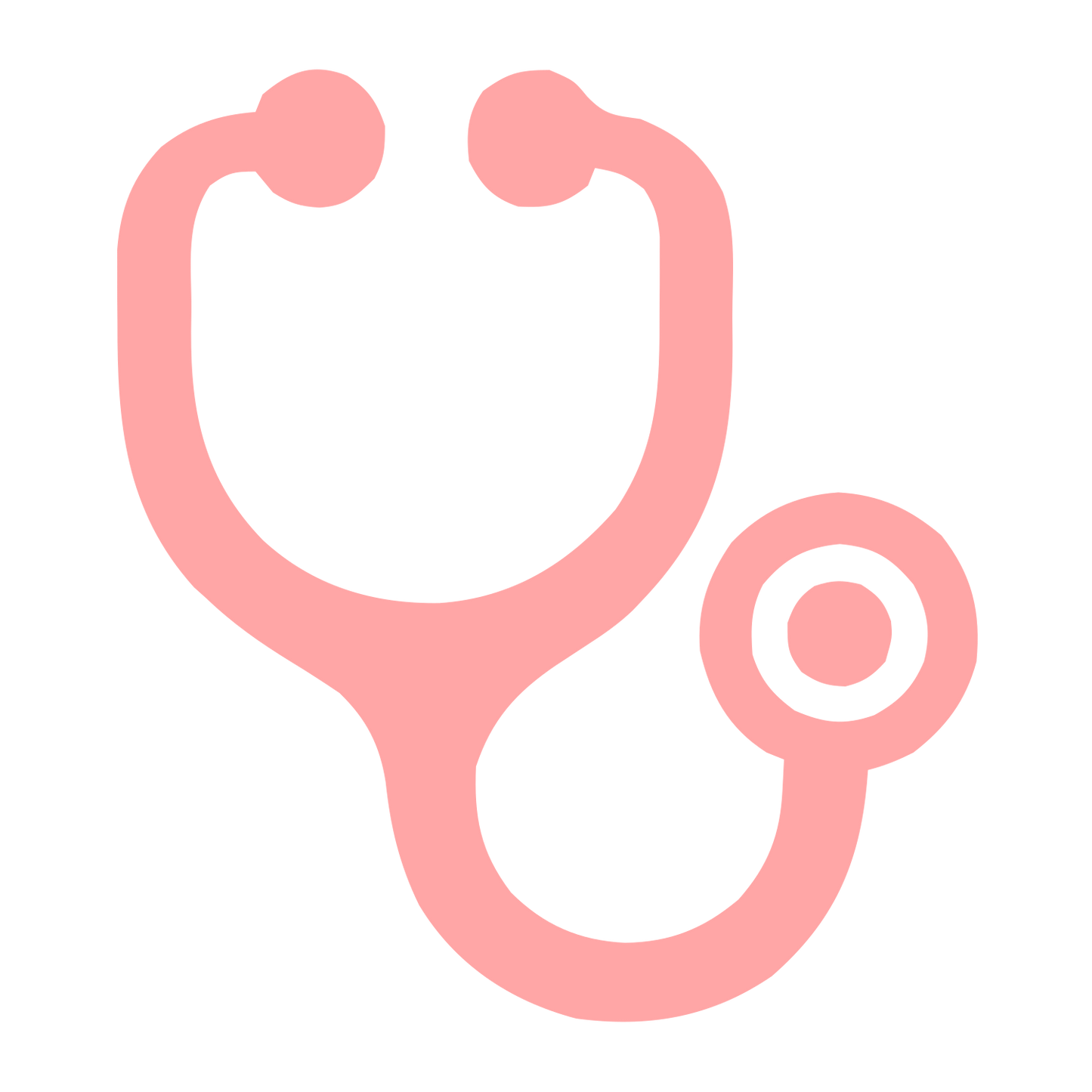 Stethoscope Bold Outline Logo #ffa6a6