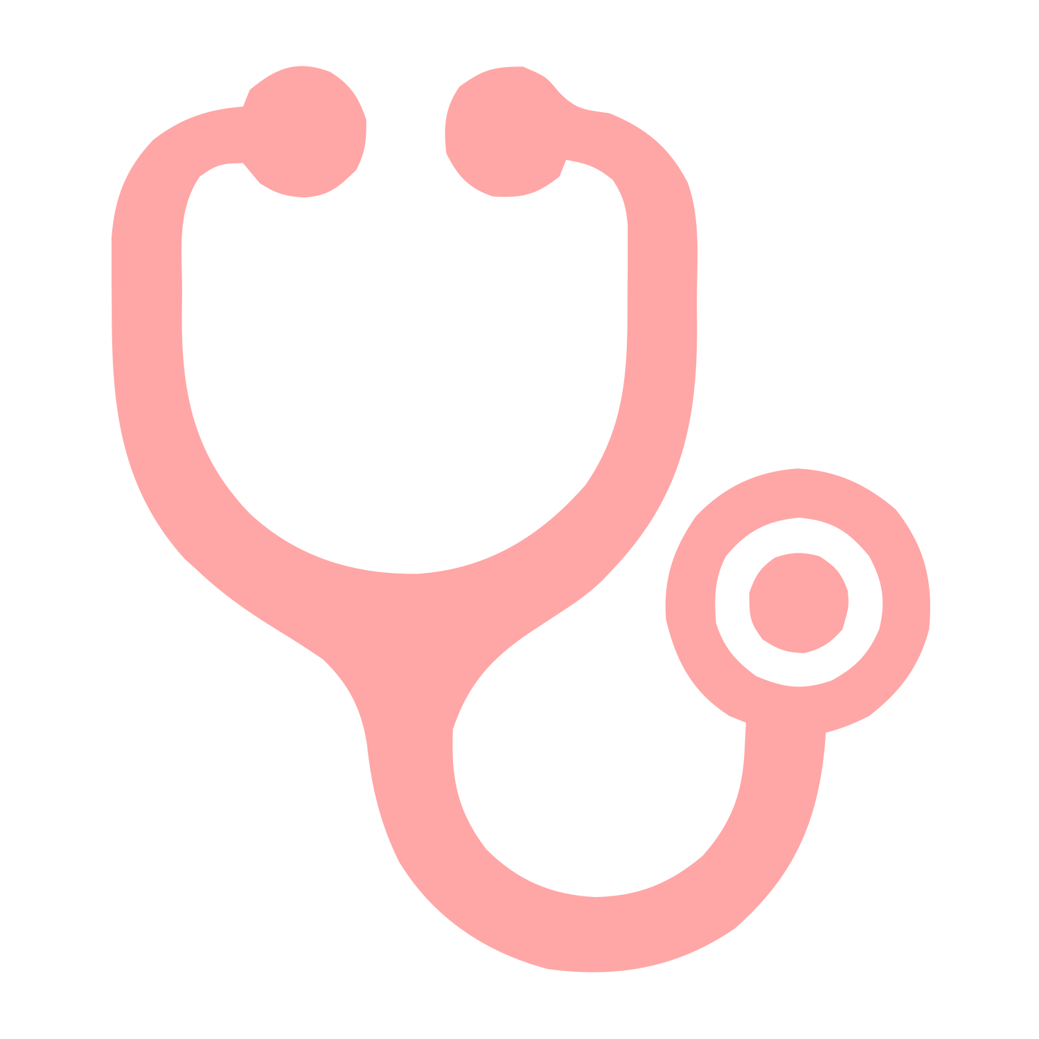 Stethoscope Bold Outline Logo #ffa6a6