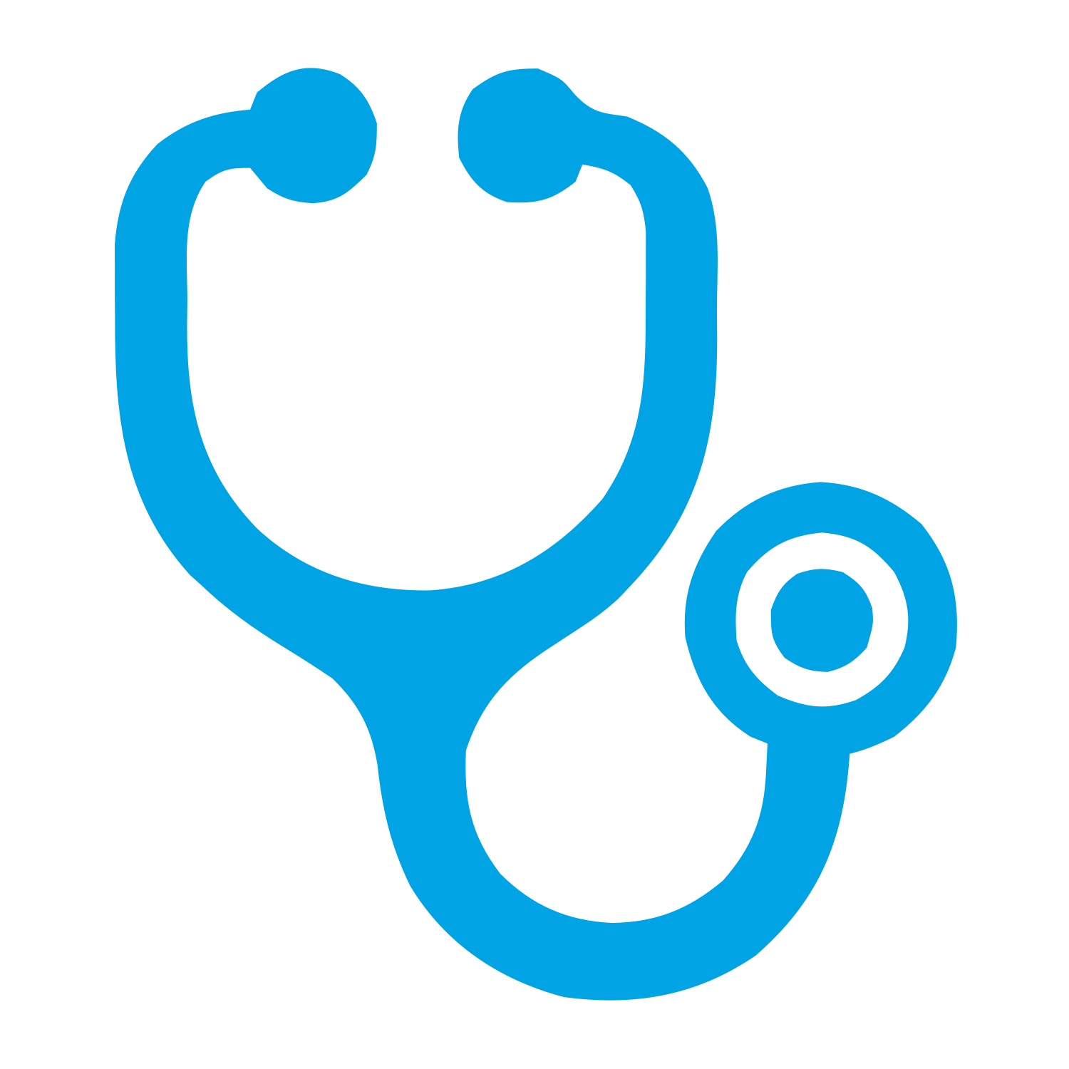 Stethoscope Bold Outline Logo #00a3e4