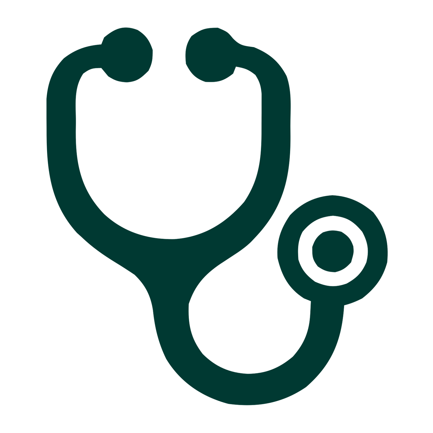 Stethoscope Bold Outline Logo #003932