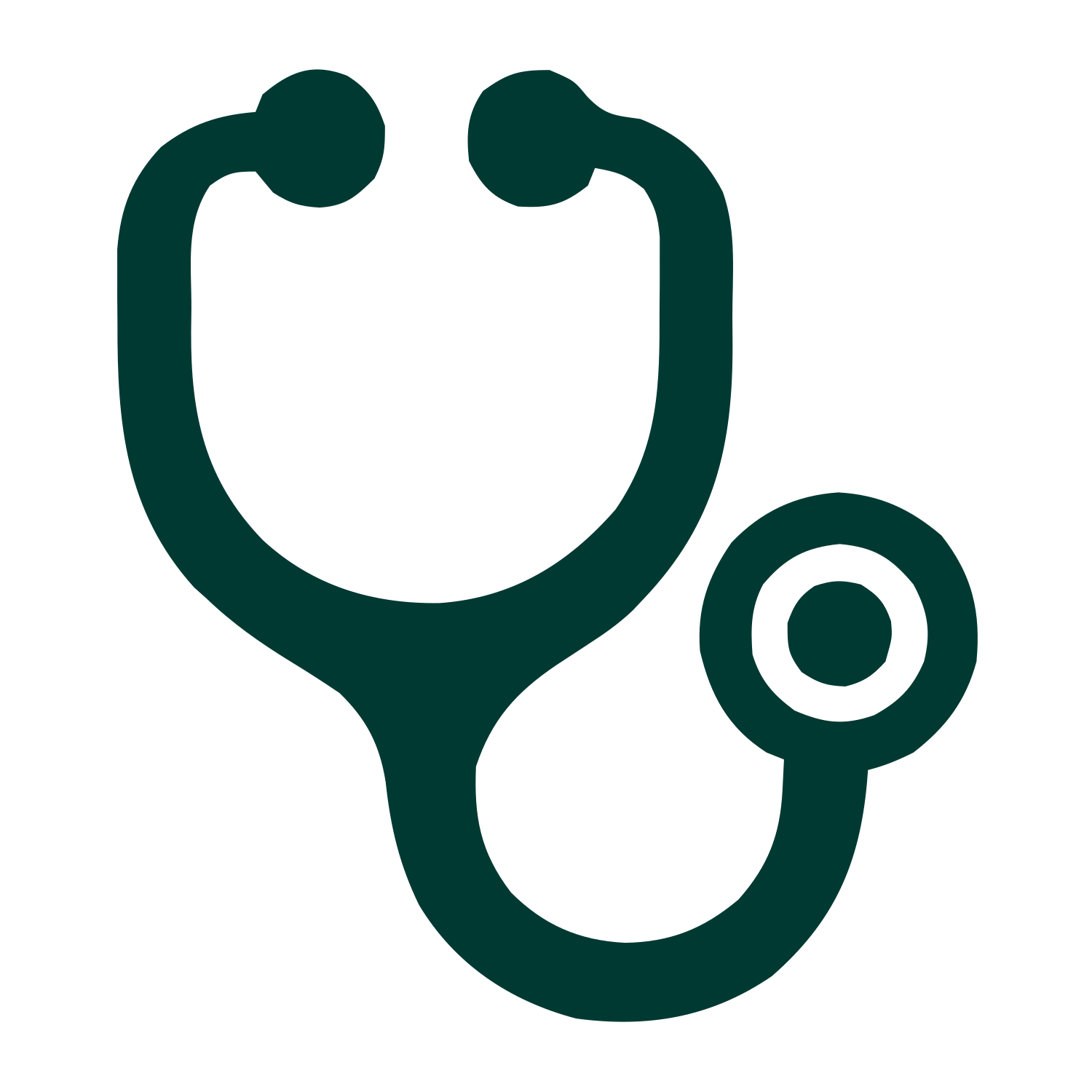 Stethoscope Bold Outline Logo #003932