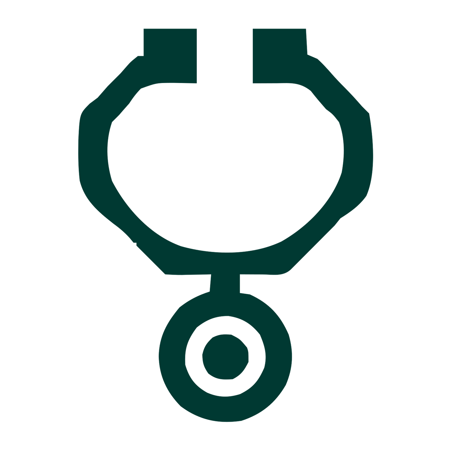 Bold Geometric Stethoscope Logo #003932