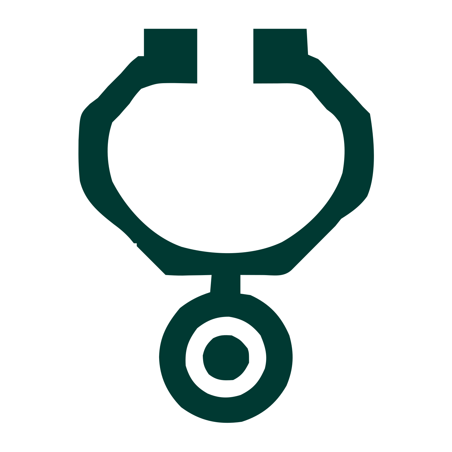 Bold Geometric Stethoscope Logo #003932