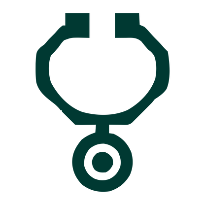Bold Geometric Stethoscope Logo #003932