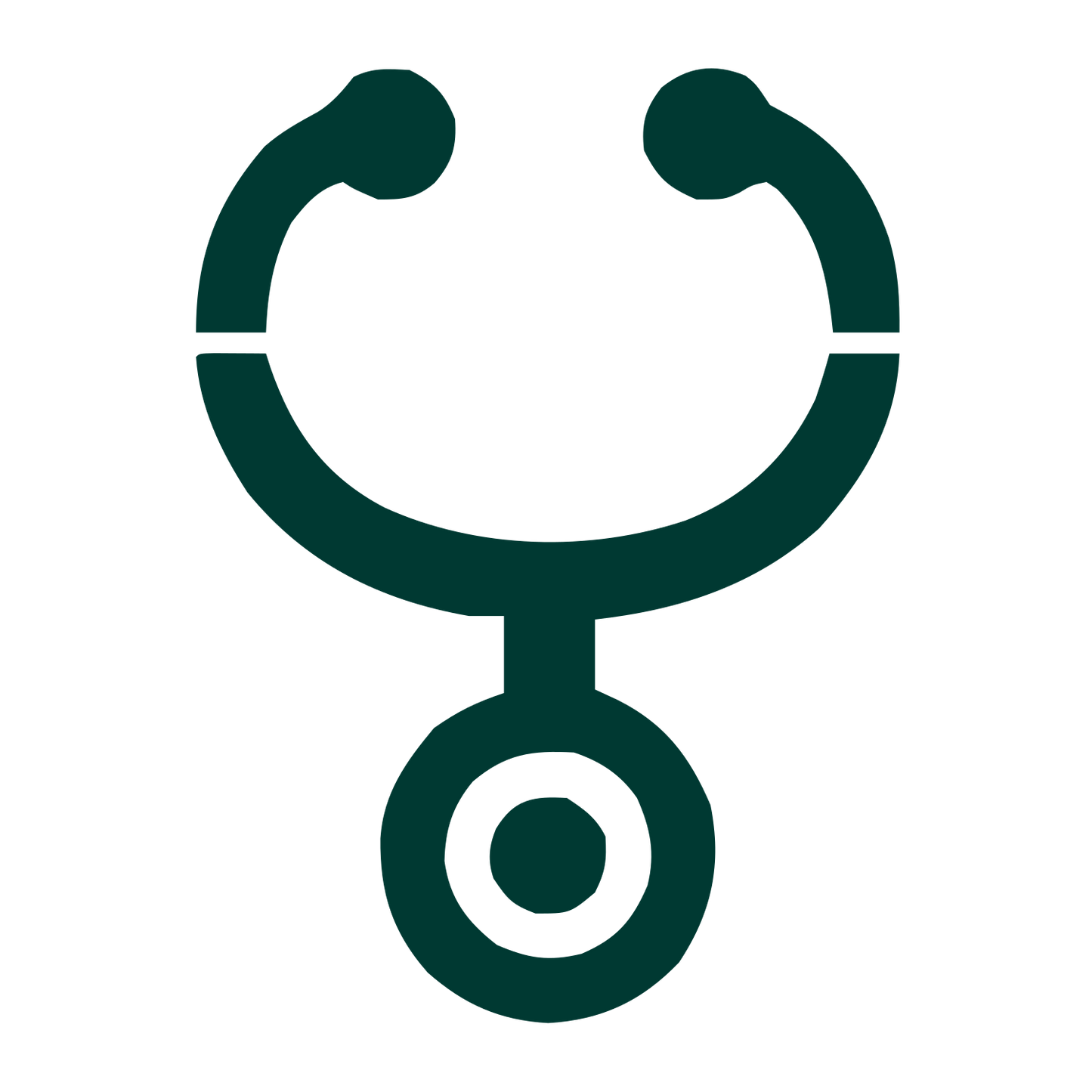 Bold Stethoscope Circle Logo #003932