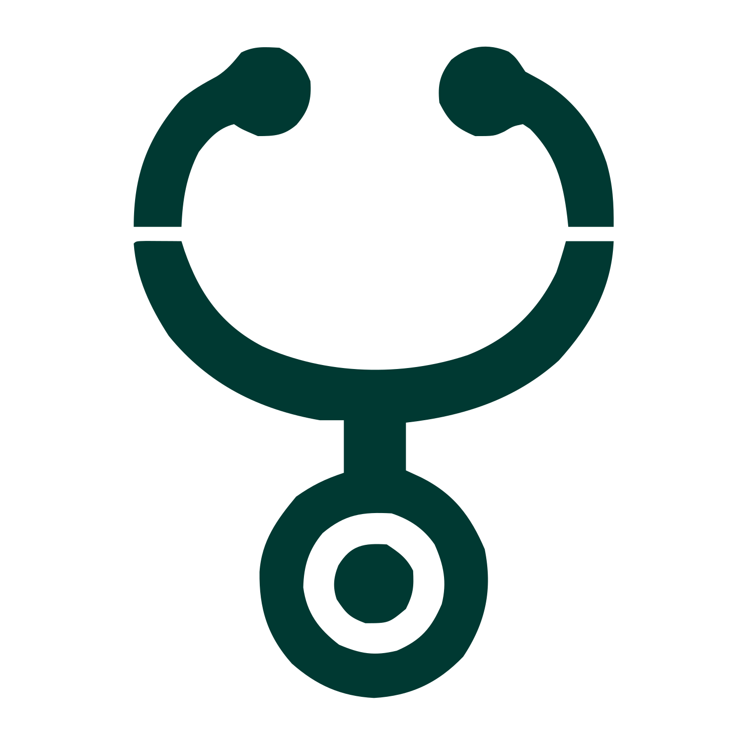Bold Stethoscope Circle Logo #003932