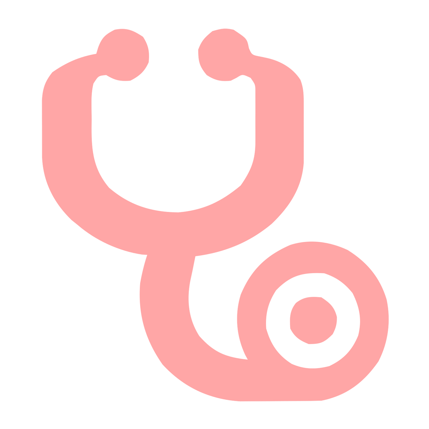 Bold Stethoscope Circle Logo #ffa6a6