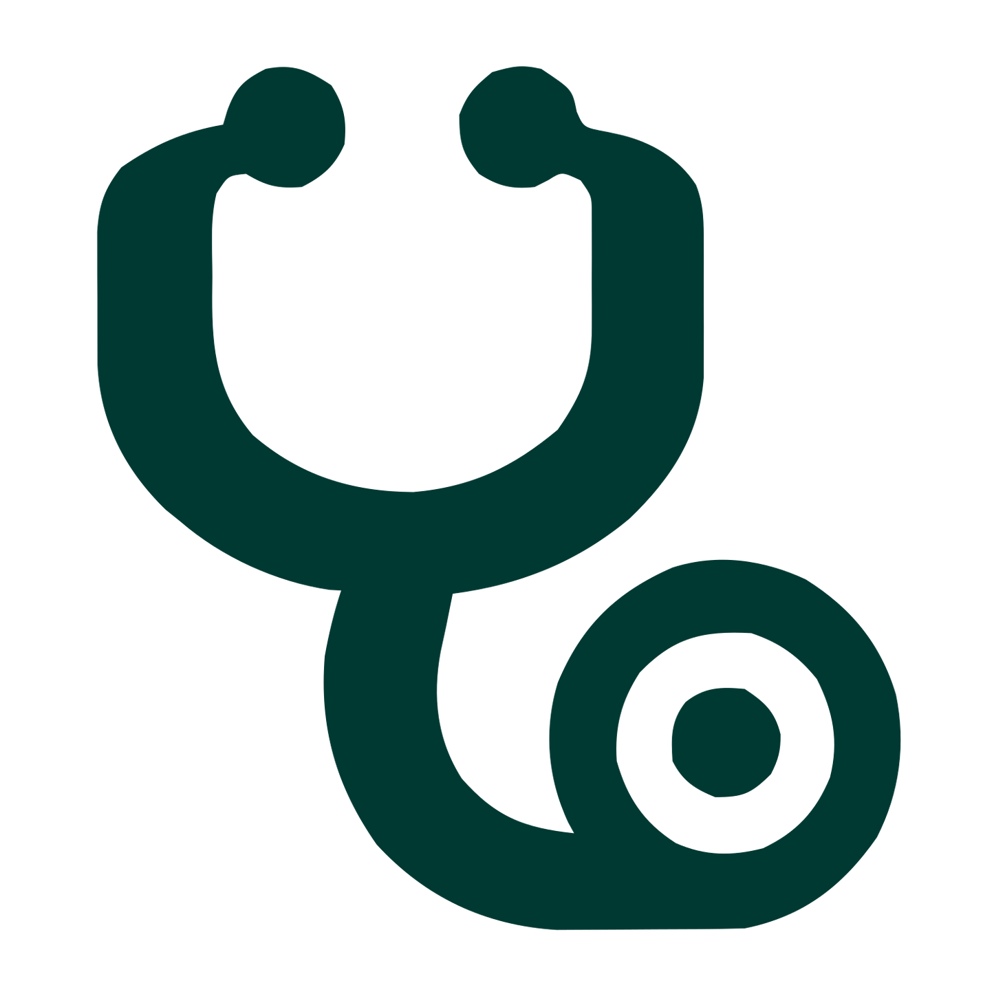 Bold Stethoscope Circle Logo #003932