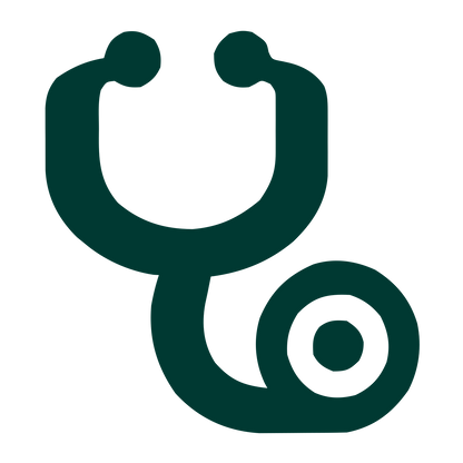 Bold Stethoscope Circle Logo #003932