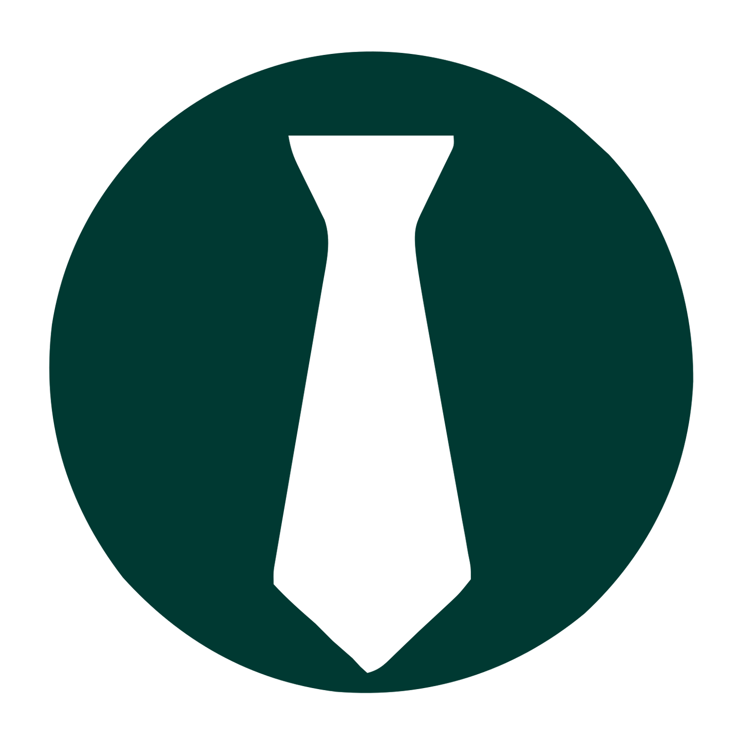 Tie Circle Emblem Logo #003932