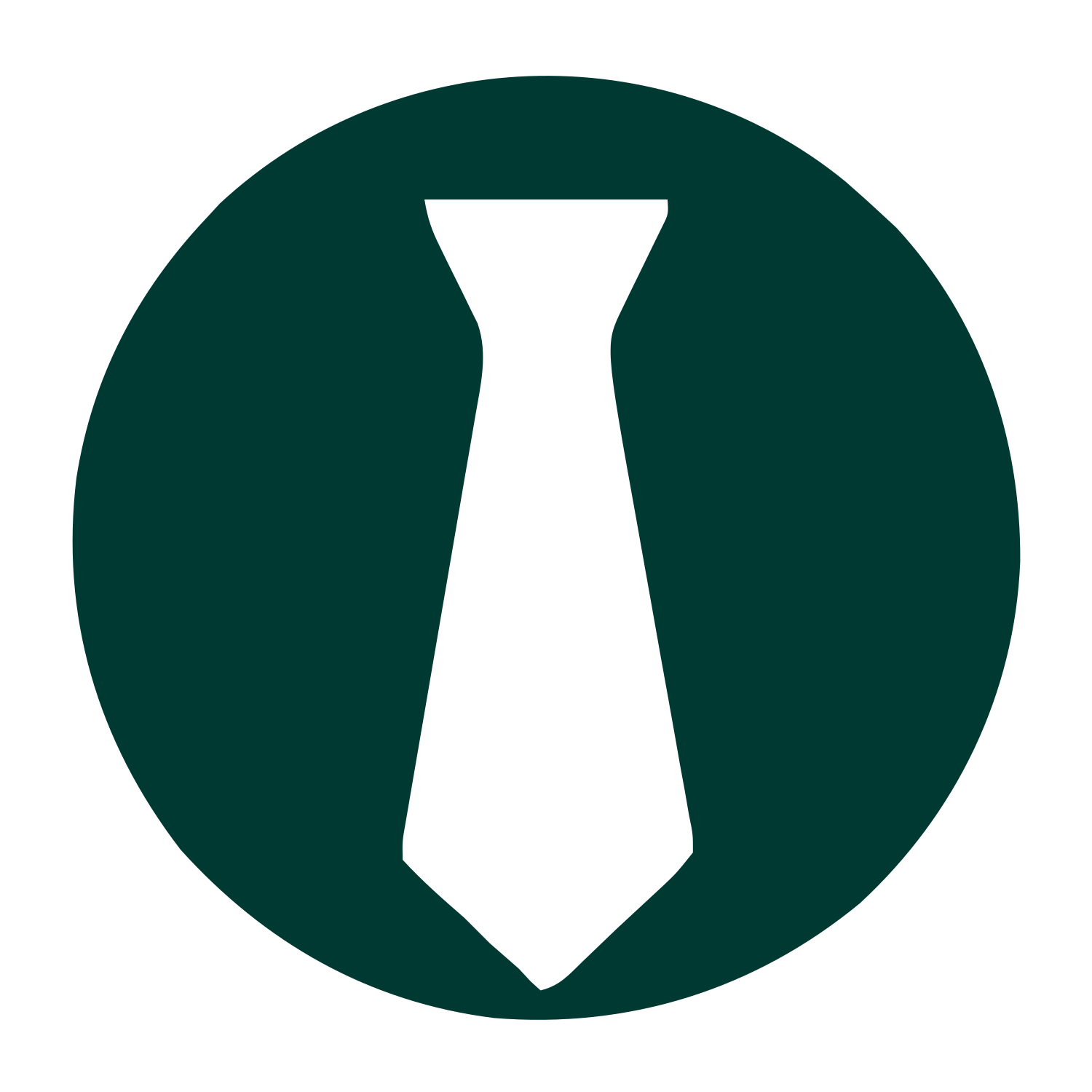 Tie Circle Emblem Logo #003932