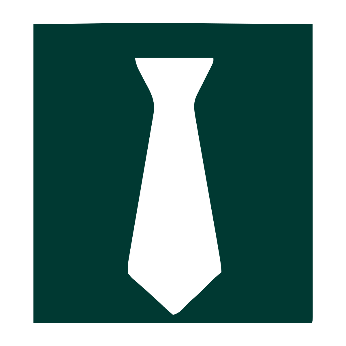 Necktie Negative Space Logo #003932
