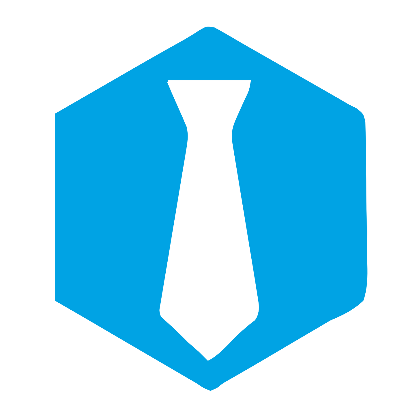 Tie Hexagon Badge Logo #00a3e4