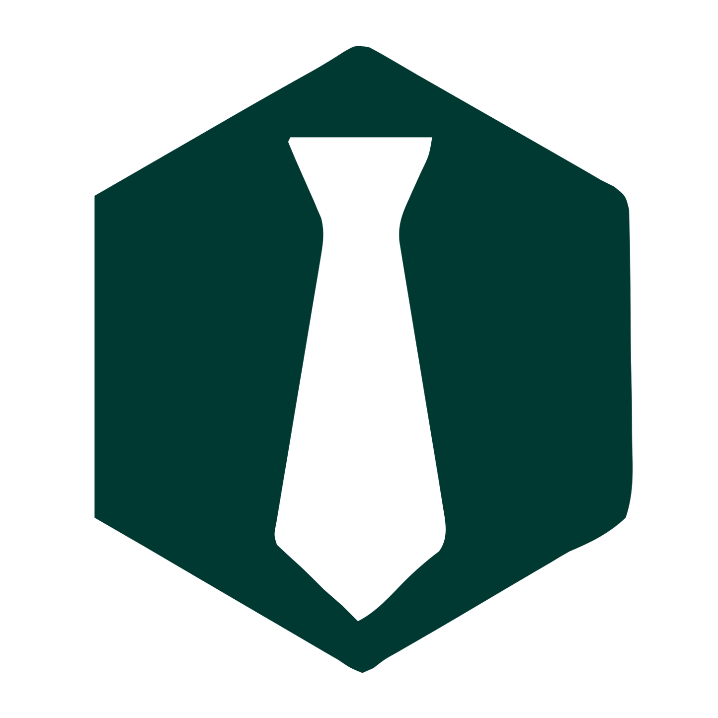 Tie Hexagon Badge Logo #003932