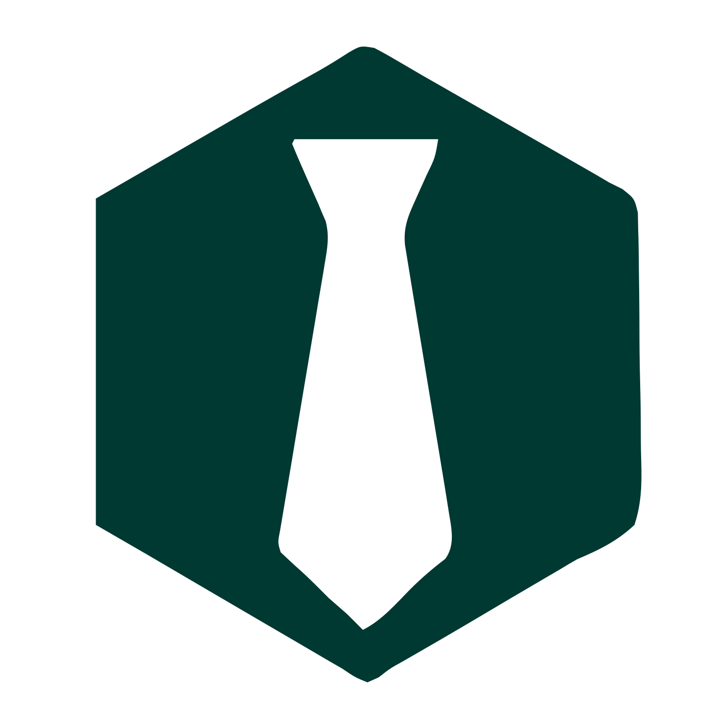 Tie Hexagon Badge Logo #003932