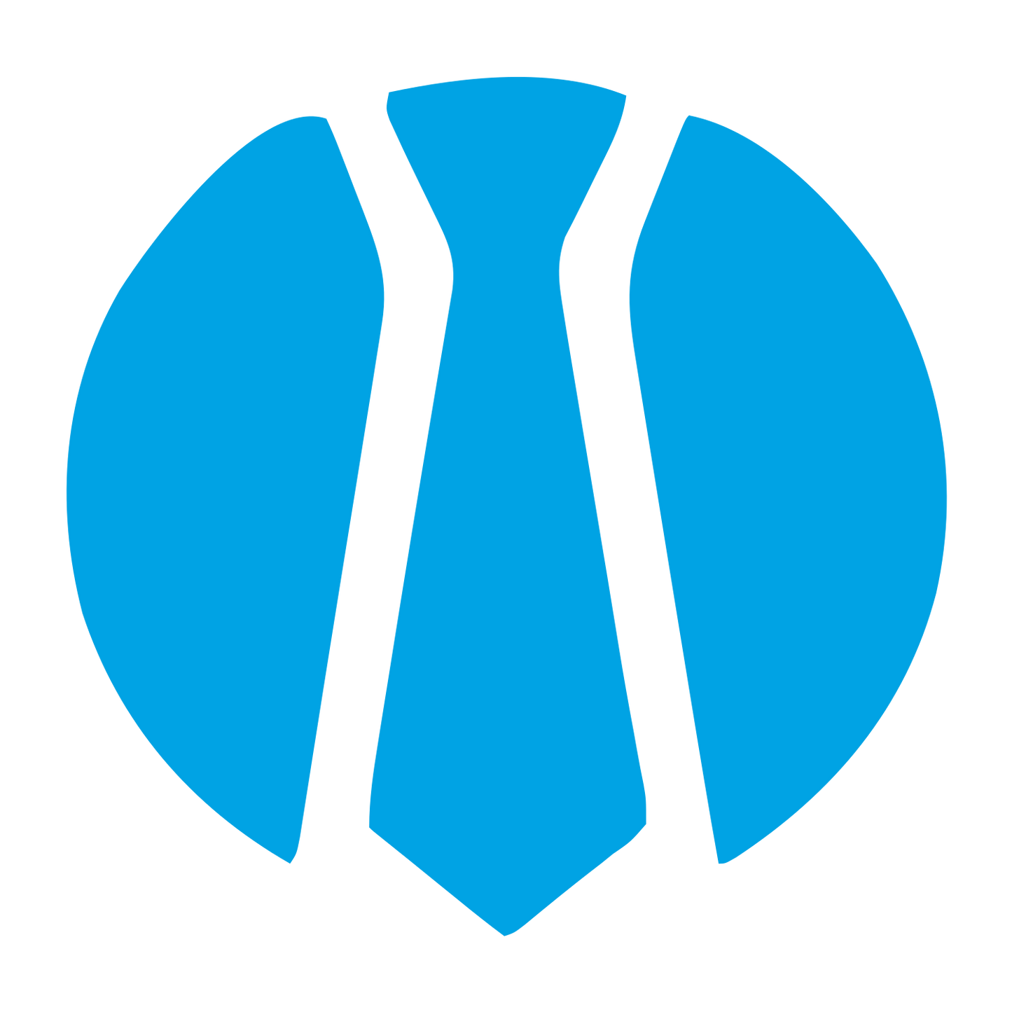 Tie Circle Negative Space Logo #00a3e4